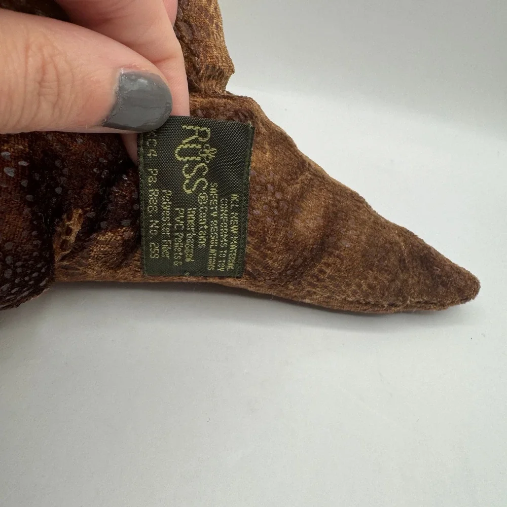 Russ Berrie Triggor Triceratops Plush 1996 Large Brown Scaled Texture Dinosaur